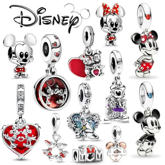 2024 New HEROCR0SS 925 Silver Charm Mickey Mouse Minnie Collection Bead Fit Pandora Bracelet Jewelry Valentine's Day Gift