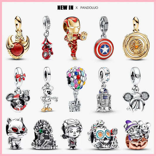 2023 New in Hot sale Disney Marvel Charm Beads Fit Pandora Charm Original Bracelet 925 Silver Women Dragon Pendant Jewelry Gift